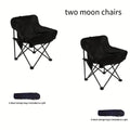 Moon Chair Folding Camping Chair Set 2/5 Pack with Storage Bag, Portable Outdoor Saucer Chair for Beach Fishing Picnic Barbecue Hiking