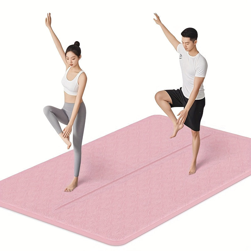 Extra Large TPE Yoga Mat 6’×4’ – 10mm Extra Thick Non-Slip Exercise Mat with Alignment Lines, Double-Sided Grip, 24 Sq Ft Professional Yoga Mat for Women & Men, Home Workout, Pilates & Gym