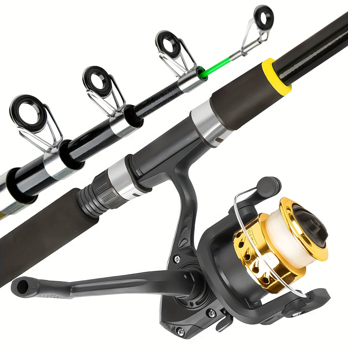 Baitcasting Rod and Reel Combo Set – Medium-Fast Action Telescopic Fishing Rod with Line, Lures, Accessories Box & Carry Bag, Ambidextrous Design for Beginners