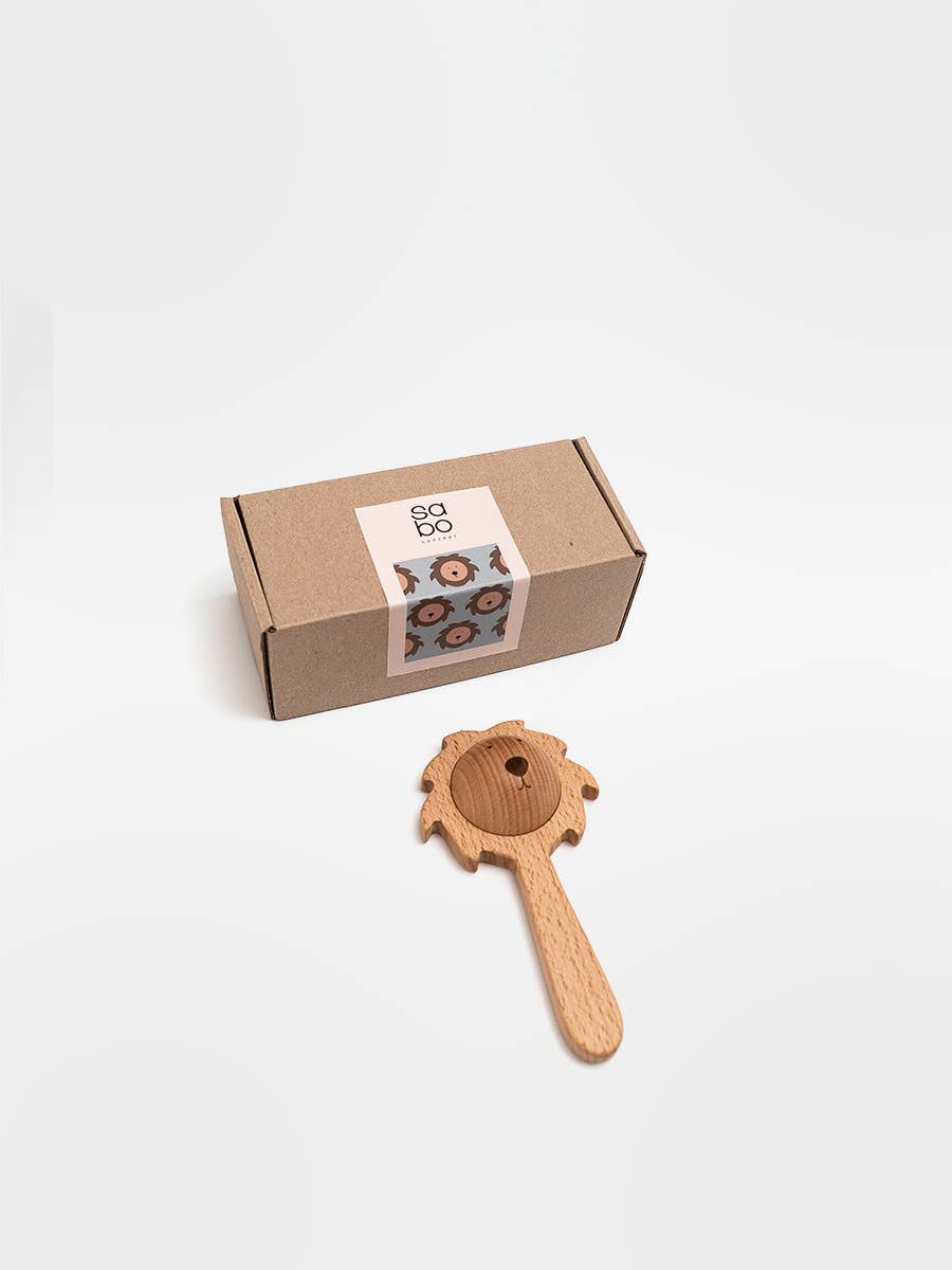 Sabo Concept Lion Rattle - Natural