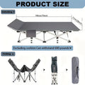 Folding Camping Bed Heavy Duty 450/500/600 lbs – 75 Inch Portable Foldable Guest Bed with Flip Mattress & Carry Bag, Outdoor Cot for Adults Travelers Garden Backyard
