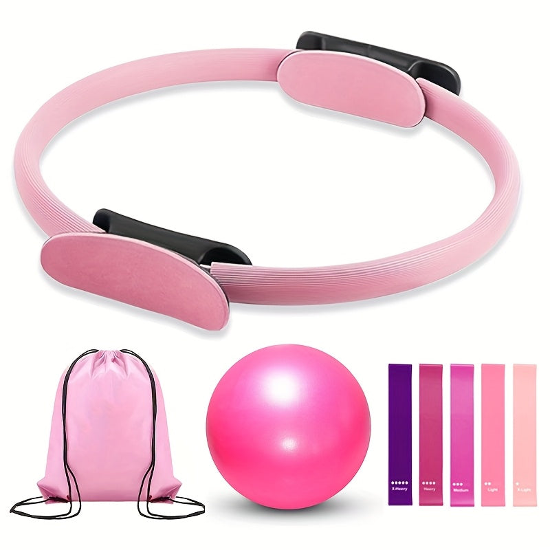 Yoga Pilates Ring Set 8-Piece – TPE Non-Slip Exercise Rings for Flexibility, Strength Training & Body Shaping, Home Workout Fitness Equipment for Women