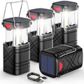 IPX5 Waterproof Camping Lantern 4 & 8 Pack – Rechargeable LED, 1200mAh Solar & USB, 3 Power Ways, Hurricane Flashlight Lantern for Emergency, Power Outage & Outdoor Camping
