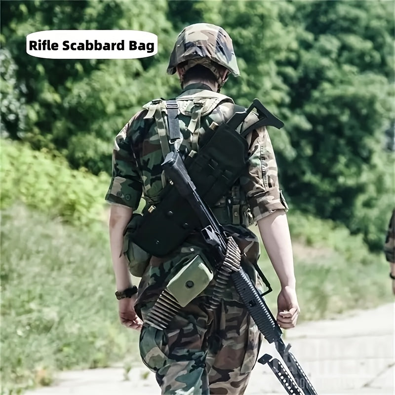 Tactical Shotgun Holster with MOLLE System – 19" 600D Oxford Cloth, Adjustable Strap & Shell Loops, Lightweight Hunting & Shooting Scabbard for Tactical Vests, Belts & Packs