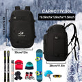 Ski Boot Bag Snowboard Backpack 40-50L Large Capacity Snow Gear Bag for Skiing Helmet Goggles Gloves Snowboard Accessories Winter Sports Equipment Bag Black