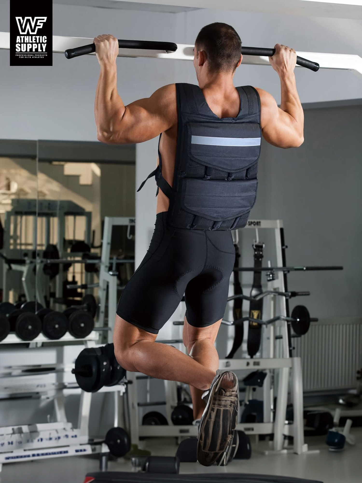 Weighted Vest 40LB Adjustable for Men & Women - Removable Weight Packets, Reinforced Nylon Body Weight Vest with Reflective Stripes & Padded Shoulder Straps for Strength Training, Running & Workout
