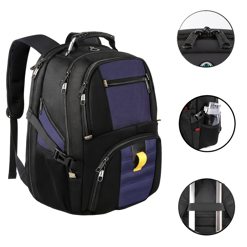 Large Laptop Backpack 50L – Fits 17 Inch Computer, Airline Approved Carry On, 3-Compartment Travel & College Backpack for Men Women | 8 Colors, Breathable Mesh Straps