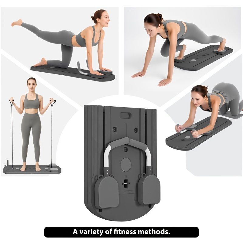 Home Pilates Training Board 8-in-1 – 350LB Capacity, PP Anti-Distortion, Foldable with Resistance Bands & Non-Slip Feet for Shoulders, Abs & Full Body Strength Training