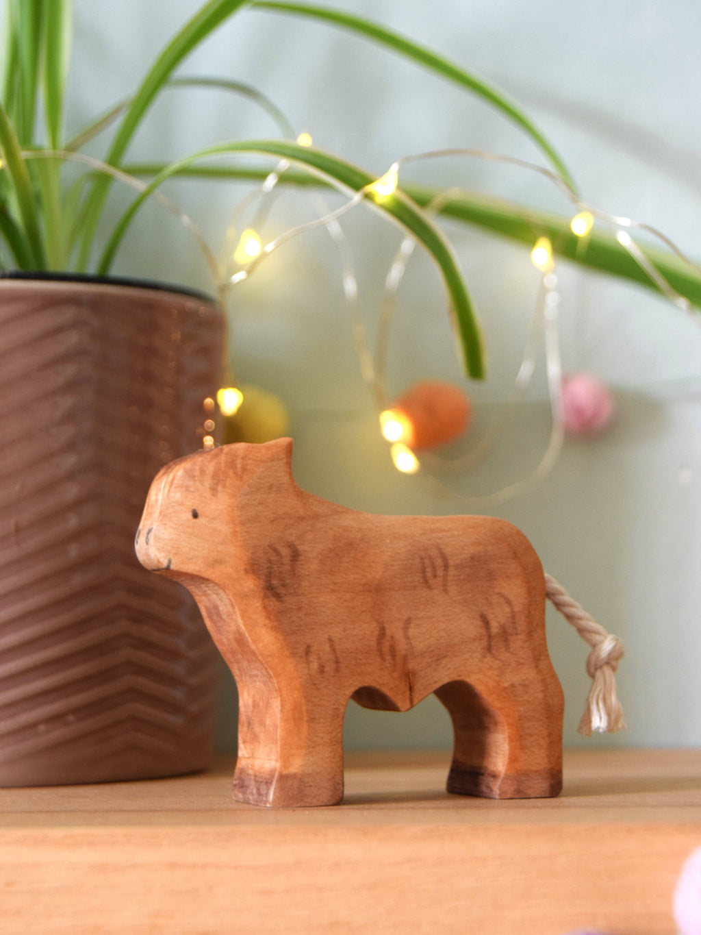 Handmade Wooden Highland Calf By Eric & Albert