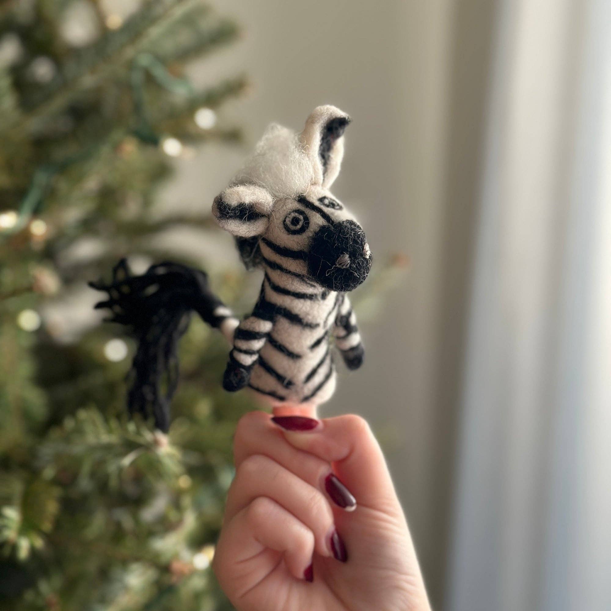 Felt Finger Puppet: Zebra