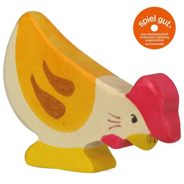 Holztiger Hen, Pecking