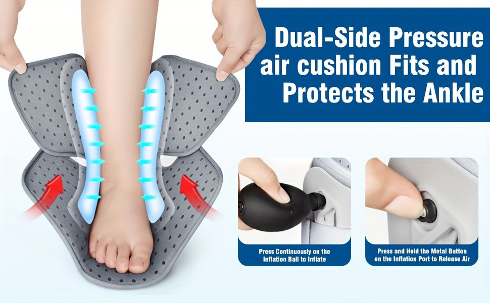 Dual Airbag Ankle Support Brace Adjustable Compression Left Right S L