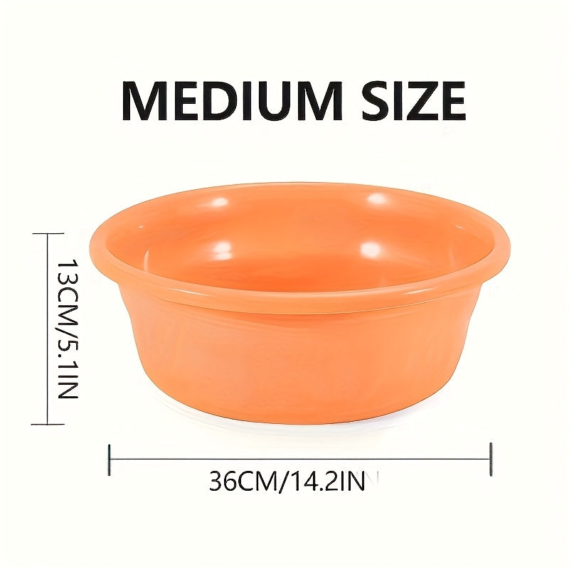 Plastic Wash Basin 12 Quart Stackable Round Tub - Portable Household Washing Bowl for Kitchen, Camping, Face Washing, Fruit & Vegetable Cleaning, Dish Washing & Bottle Rinsing, 4 Colors, Small to Oversized