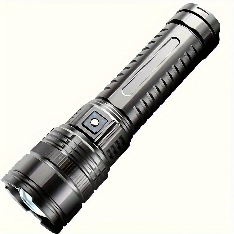 Zoomable COB Flashlight 5 Modes USB Rechargeable Power Bank with COB Tail Light for Camping Hiking Emergency Outdoor Adventures
