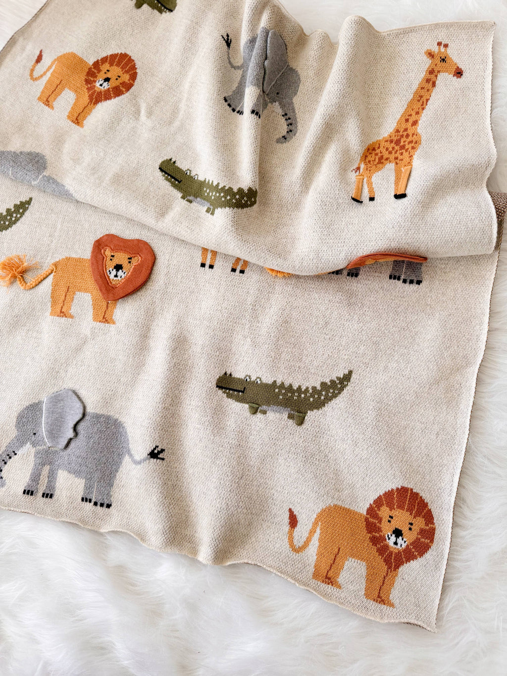 Organic Cotton Knit Baby Blanket - Jungle