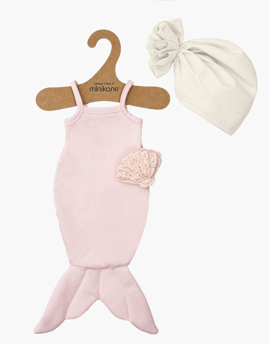 Minikane 13" Doll Clothing | Mermaid Costume & Pink Pearl Seashell Set