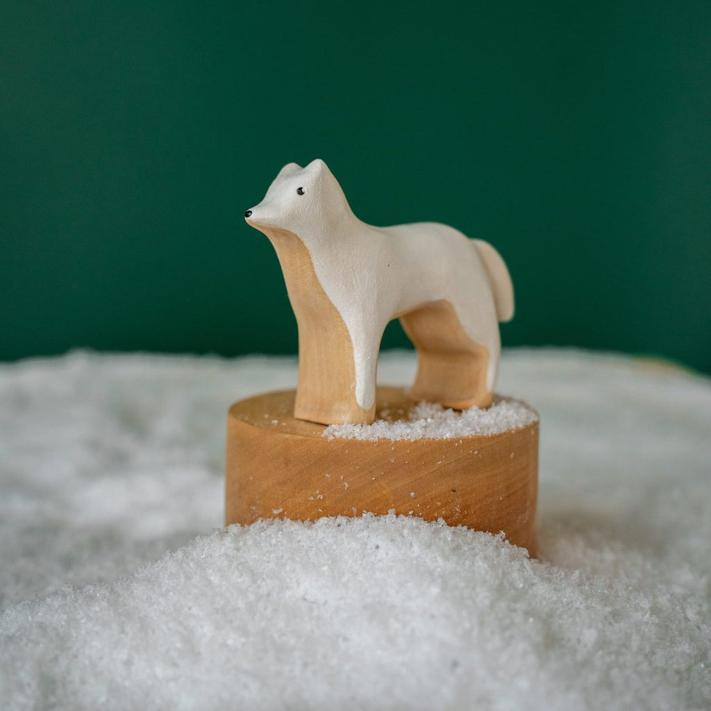 Handmade Wooden Arctic Wolf