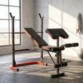 Adjustable Weight Bench Set – Foldable Home Gym Workout Bench with Squat Rack, Leg Developer & Preacher Curl Pad | 3-Second Fast Fold, Full Body Strength Training for Press, Curl & Squat Exercises