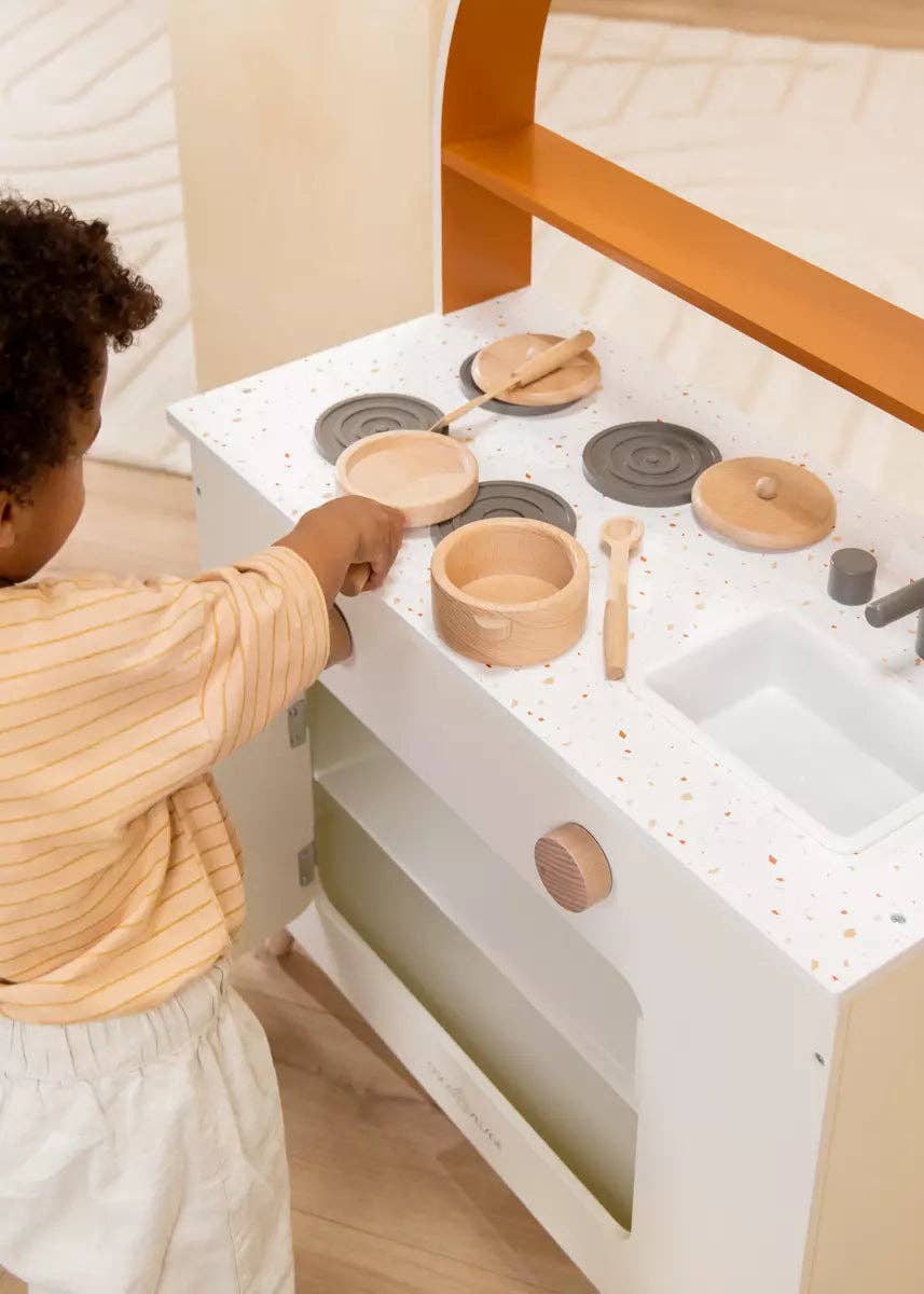 Wooden Pots and Pans Playset (6 Pcs)