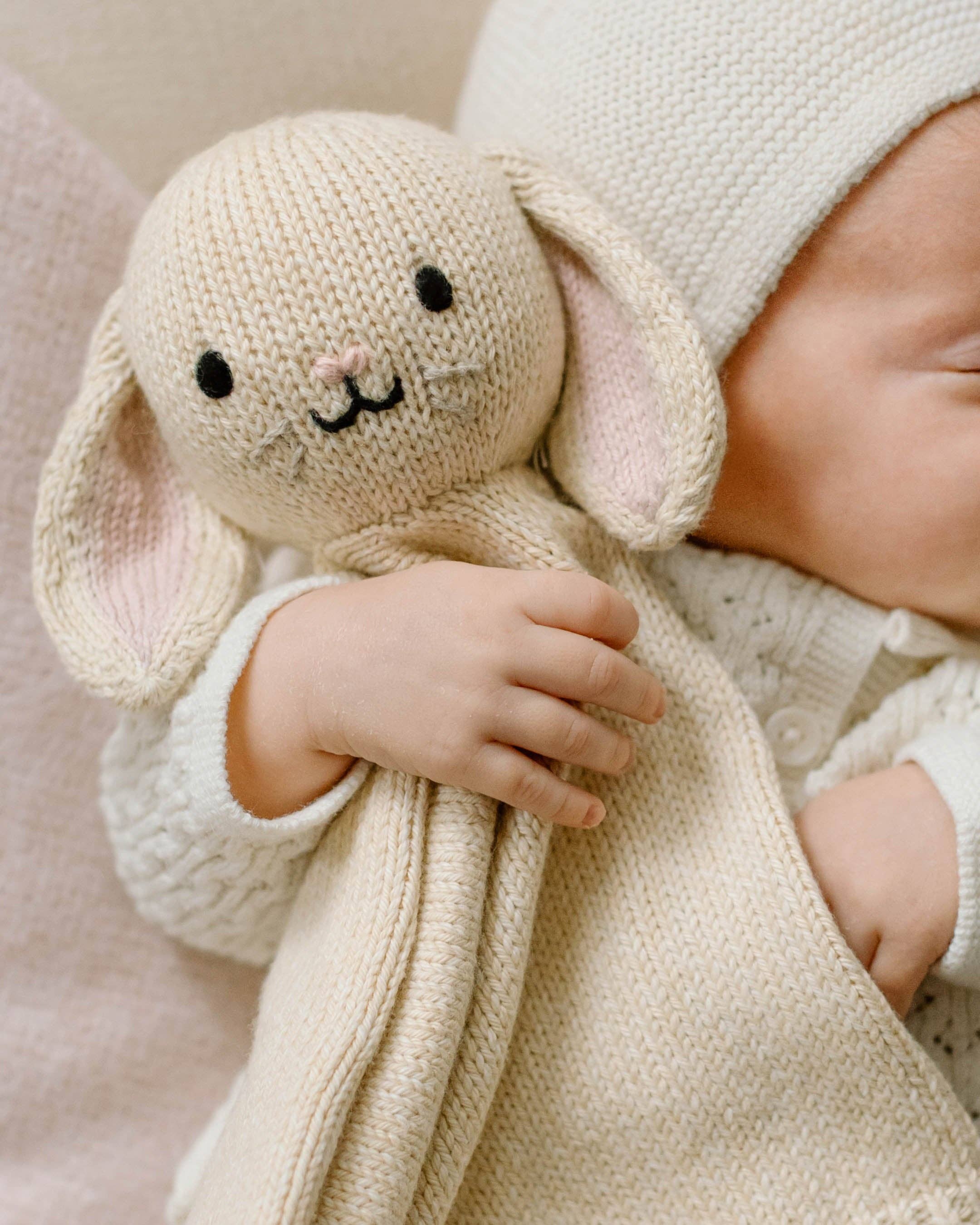Cuddle + Kind Organic Cotton Baby Bunny Lovey (Oatmeal)