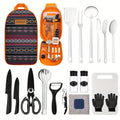 Camping Cooking Utensils Set – Bohemia Style Outdoor Cookware Kit for Camp Kitchen, RV, Picnic, BBQ & Portable Stove | Camping Essentials Gear Accessories