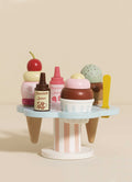 Wooden Ice Cream Stand & Toppings