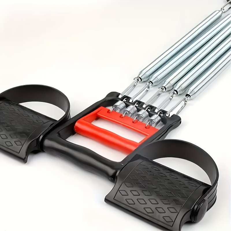 Resistance Band Foot Pedal Puller Multifunctional Stainless Steel Chest Expander Adjustable Tension Arm Shoulder Muscle Trainer for Home Gym Bodybuilding Strength Workout Sit-Up Exercise