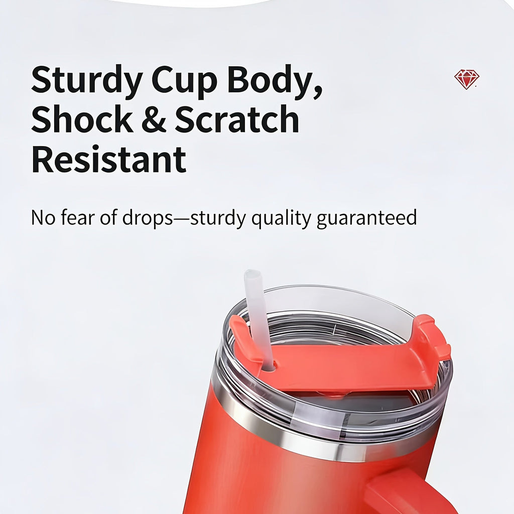 Insulated Tumbler 40oz with Handle & Straw Lid – Double-Wall Vacuum 304 Stainless Steel Travel Cup, Leakproof & Rustproof, Hot & Cold Drinks, 15 Colors, Perfect Gift for Christmas, Travel & Outdoor