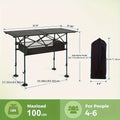 Foldable Roll-Up Camping Picnic Table with Carry Bag | Portable Outdoor Table for Camping Beach Backyard BBQ Parties Patios | Lightweight Compact Indoor Outdoor Table Black Large Plus Size