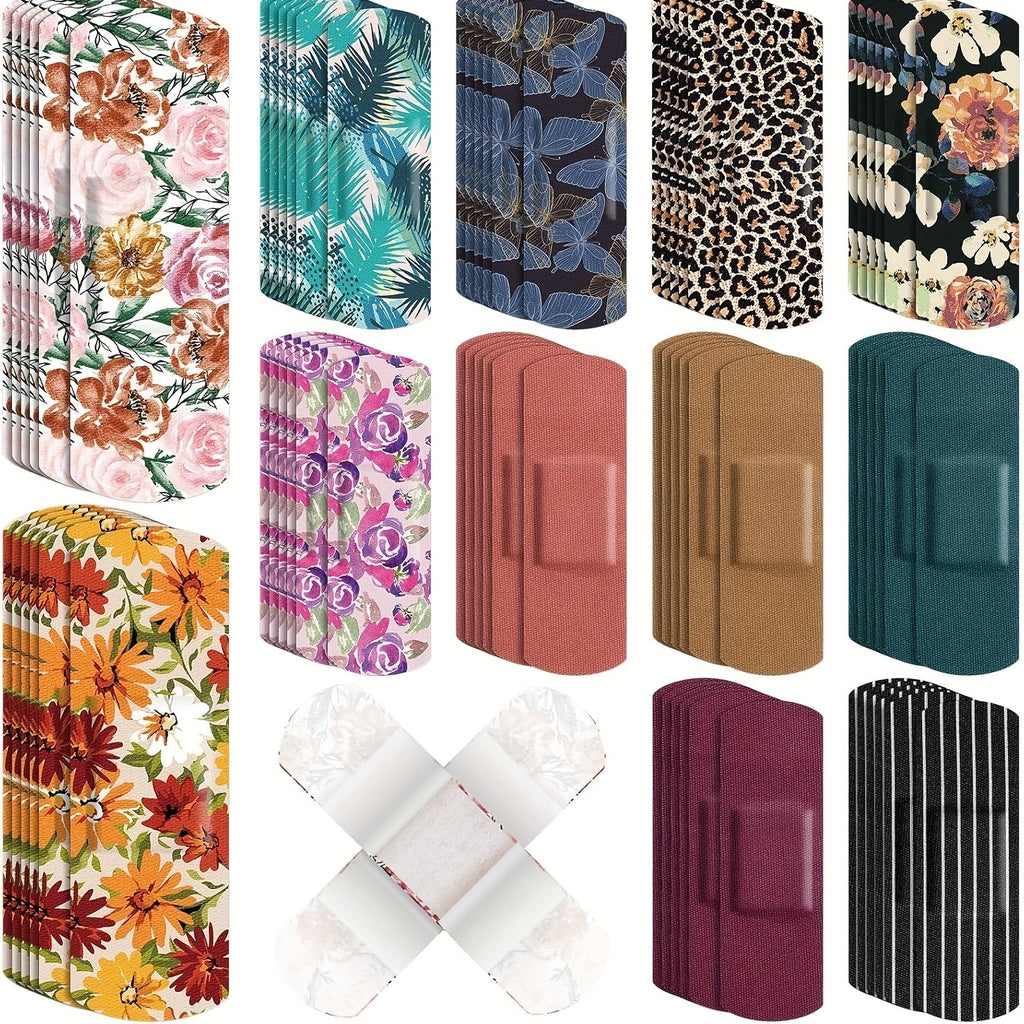 Fun Adhesive Bandages 180pcs 12 Styles – Hearts, Animals & Faces Flexible Fabric Bulk Bandage Pack with Non-Stick Pad, Breathable Wound Care Strips for Women, Men, Kids, Cuts, Scrapes, First Aid & Camping