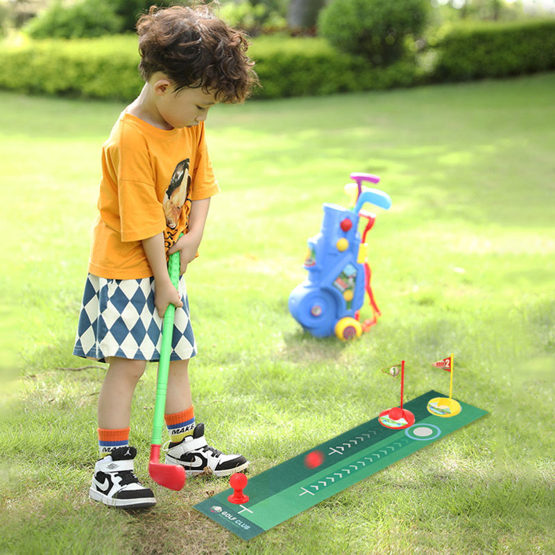 Kids Golf Club Set with Putting Mat, Balls & Golf Cart | Family Indoor Outdoor Sports Toy, Fun Gift for Boys Girls