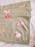 Organic Cotton Knit Baby Blanket - Farm Animals