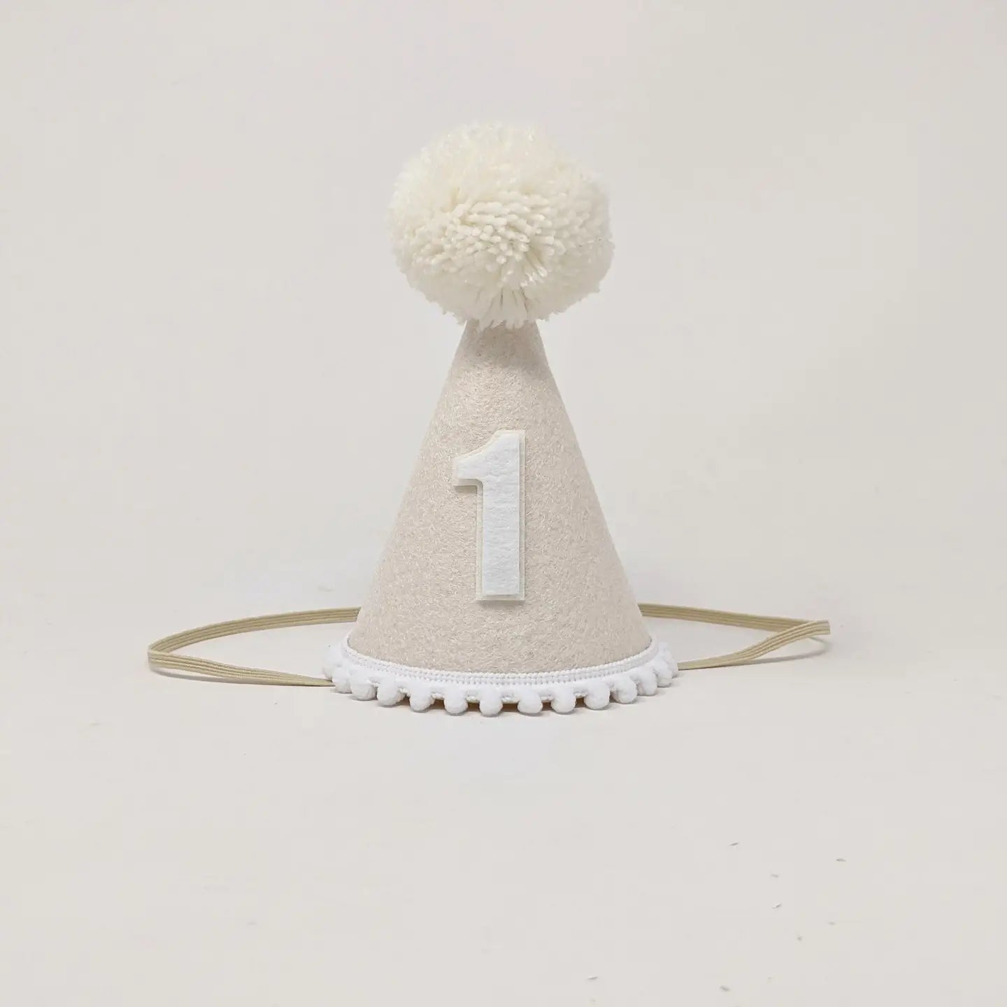 Party Hat - Linen and White