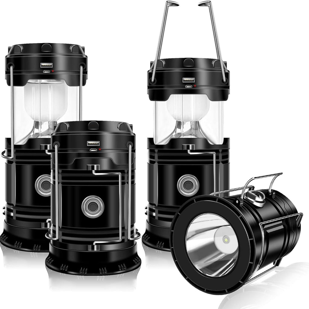 Collapsible Solar Lantern 4-Pack – USB IPX4 2-in-1 Light