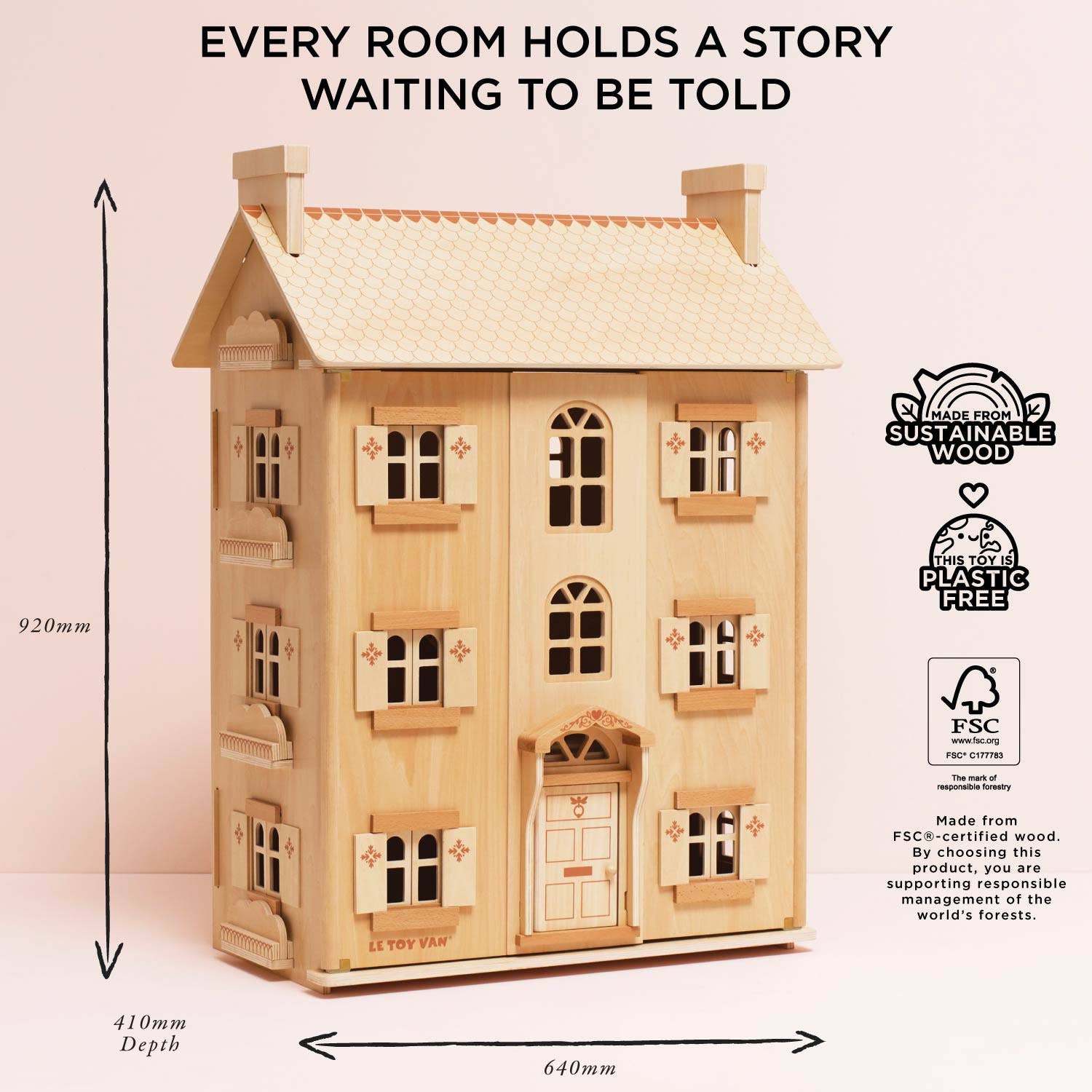 Le Toy Van The Grand Natural Wood Doll House