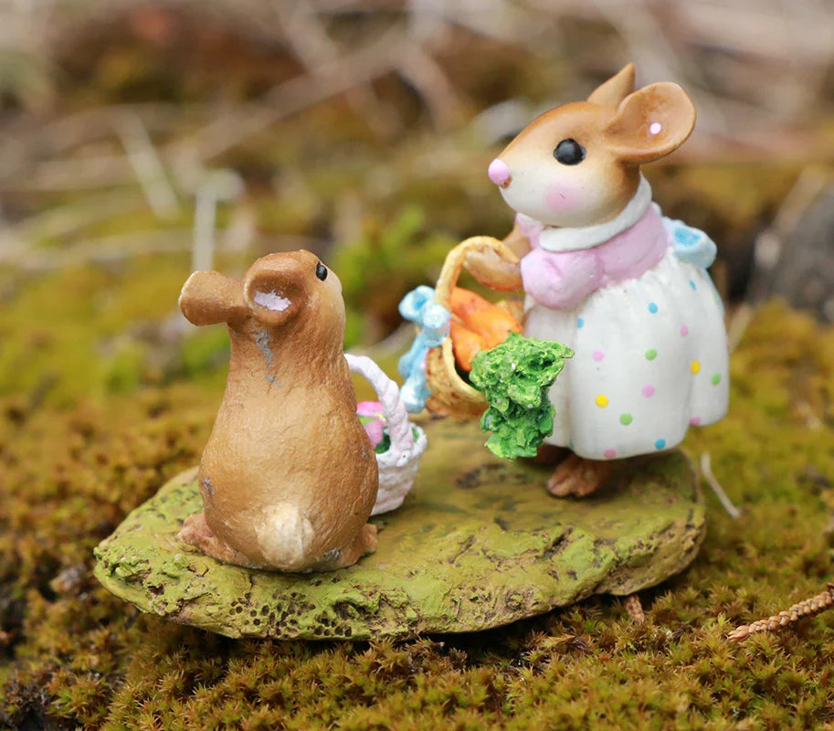 Wee Forest Folk Tiny Collectible - Baskets Full of Easter Joy (Not a Toy)