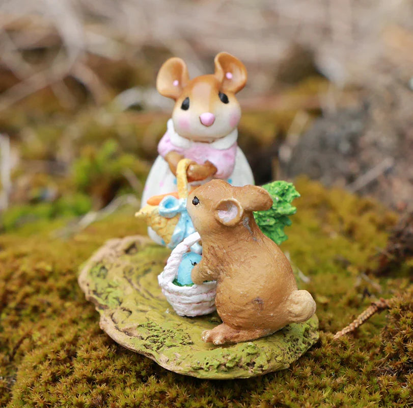 Wee Forest Folk Tiny Collectible - Baskets Full of Easter Joy (Not a Toy)