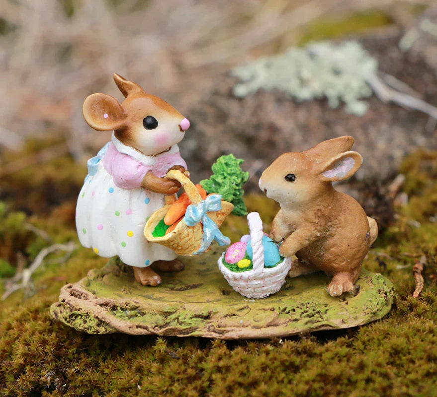 Wee Forest Folk Tiny Collectible - Baskets Full of Easter Joy (Not a Toy)