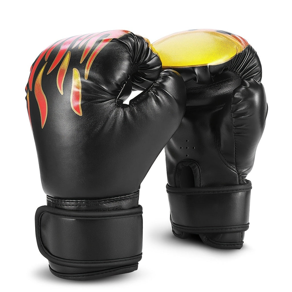 Boxing Training Gloves with Pearl Sponge Padding – Professional Shockproof Faux Leather Gloves for Muay Thai, Sparring, Fighting & Taekwondo, Wrap-Around Wrist Support for Men & Women