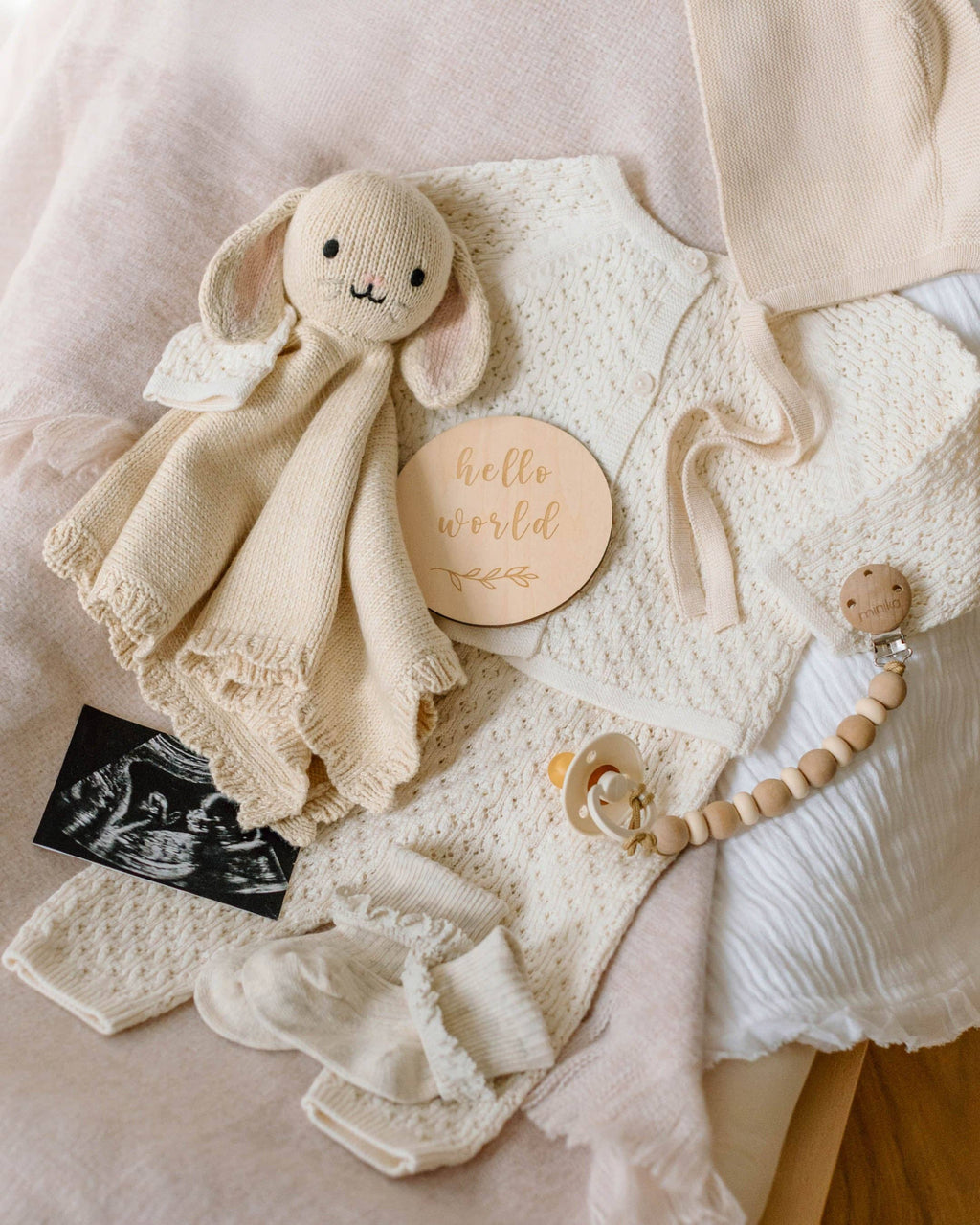 Cuddle + Kind Organic Cotton Baby Bunny Lovey (Oatmeal)