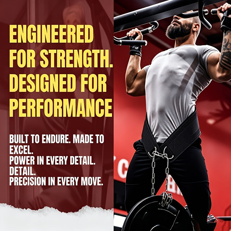 Dip Belt with Chain for Pull Ups & Weighted Dips – Heavy Duty Weightlifting Belt for Squats, CrossFit & Strength Training, Unisex Gym Equipment