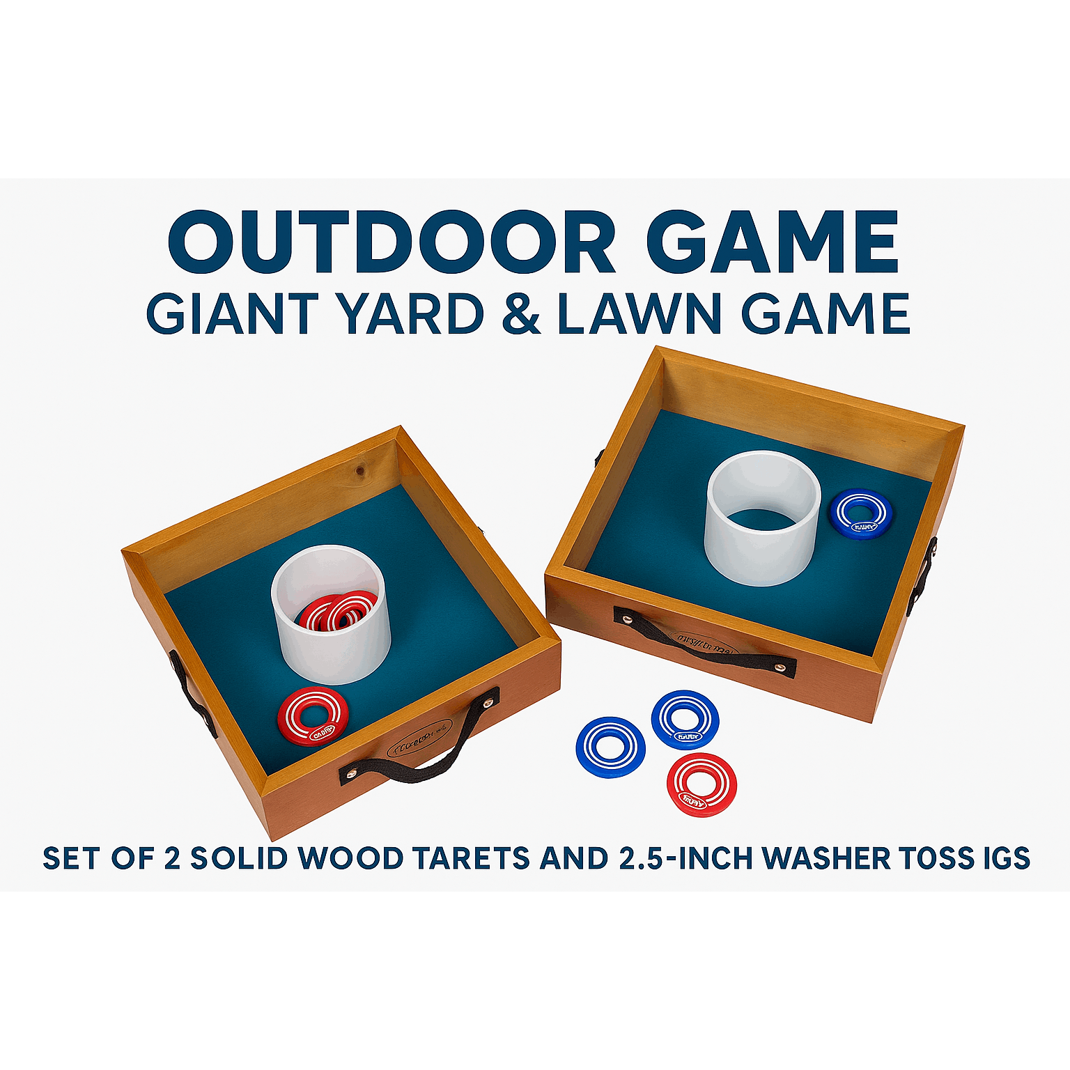 Outdoor Lawn Toss Game Set – Washer Toss & Ladder Toss for Backyard Party, Portable Yard Games for Adults Kids Family, Includes Carrying Case, Fun for Tailgate Camping Beach BBQ Gatherings
