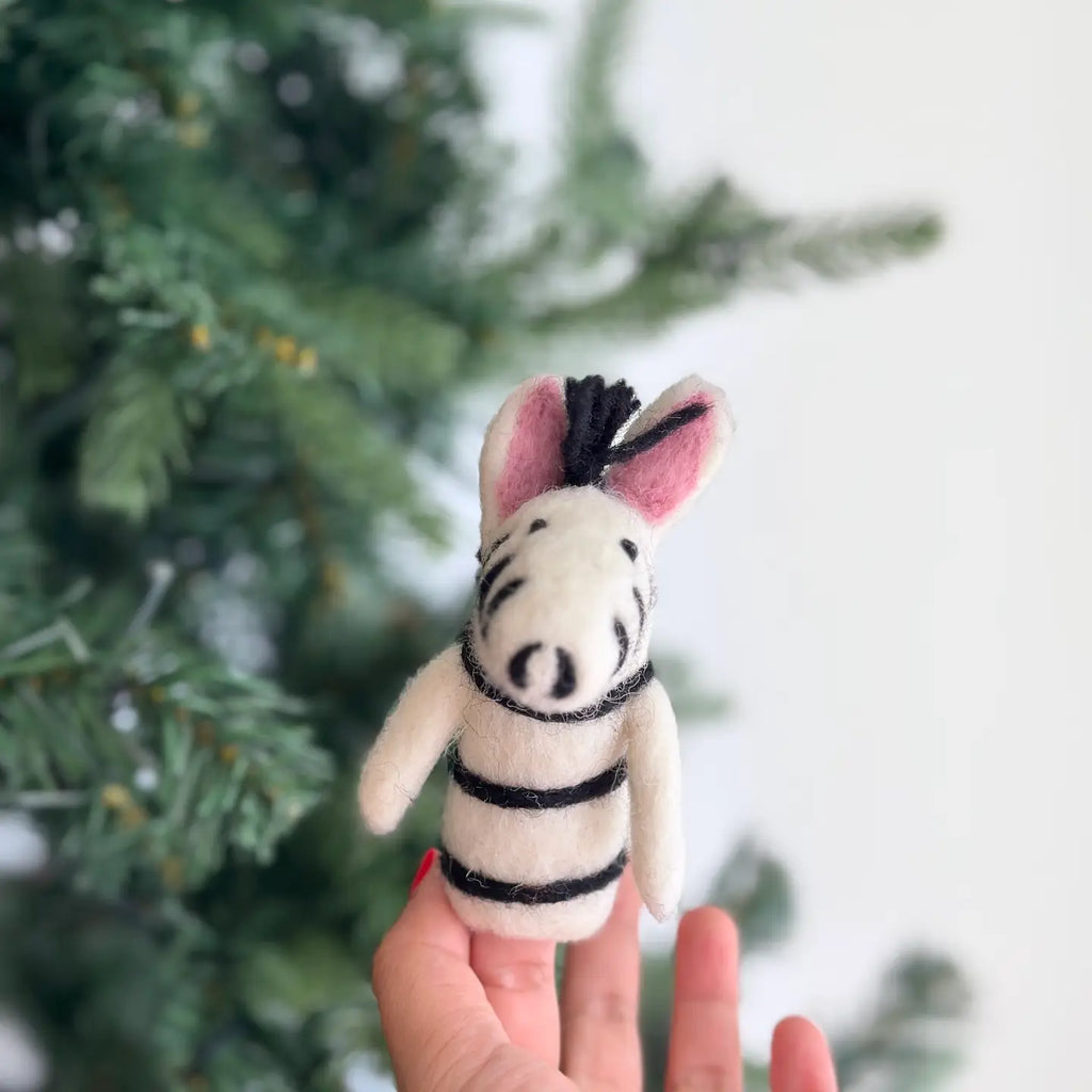 Felt Finger Puppet: Zebra
