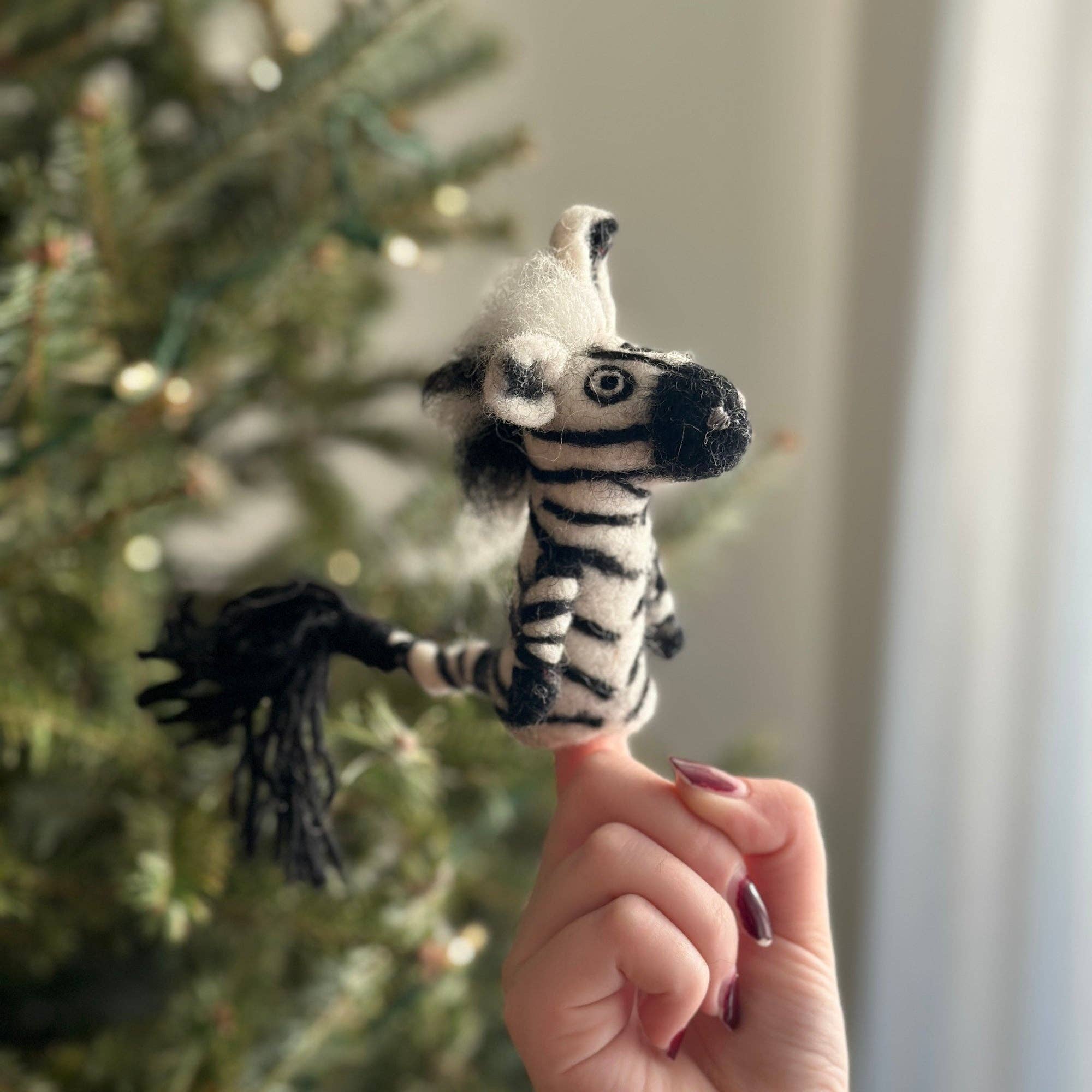 Felt Finger Puppet: Zebra