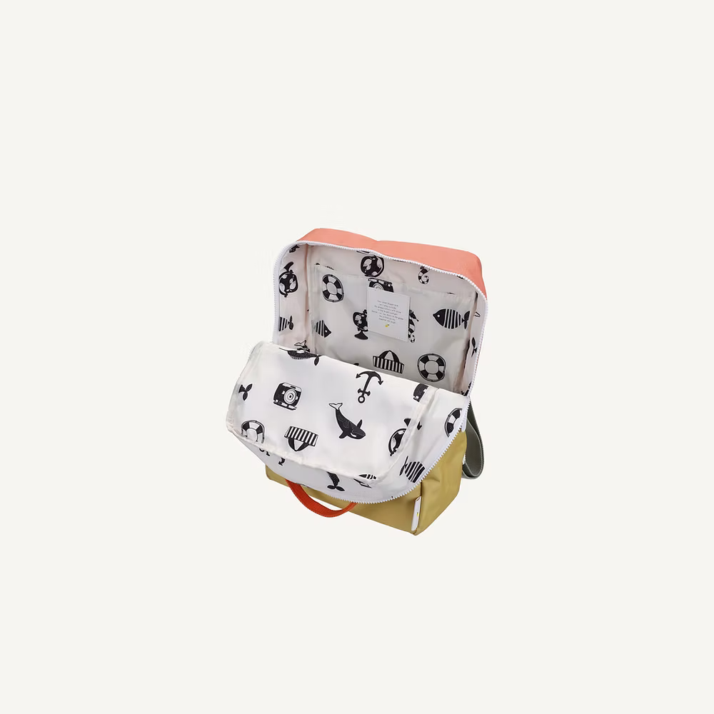 Sticky Lemon Backpack Large | Color Blocking | Coral Pink + Reed Green