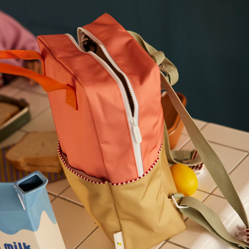 Sticky Lemon Backpack Large | Color Blocking | Coral Pink + Reed Green