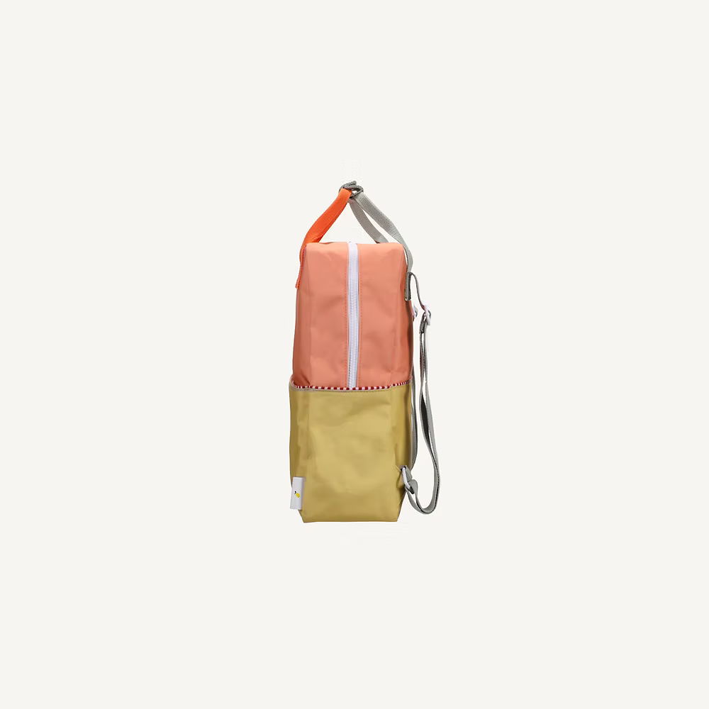 Sticky Lemon Backpack Large | Color Blocking | Coral Pink + Reed Green