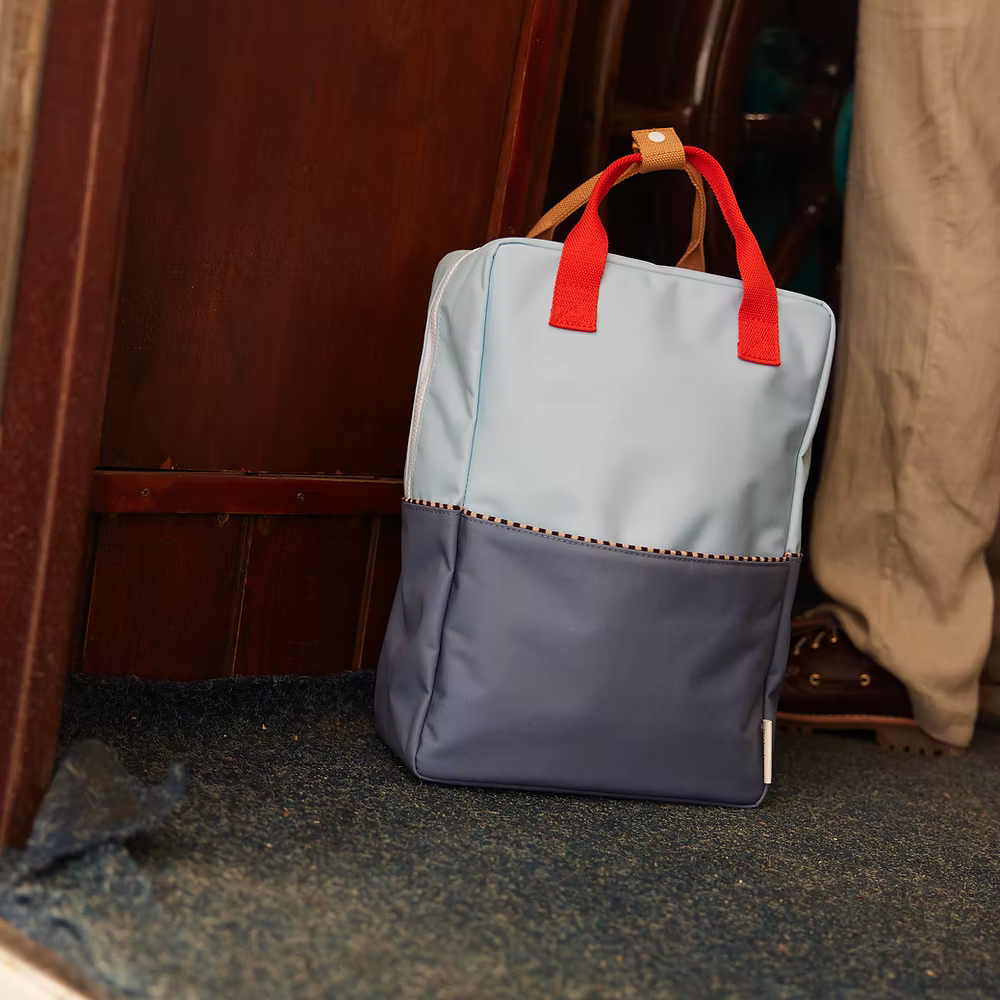 Sticky Lemon Backpack Large | Color Blocking | Bissou Blue + Blue Whale