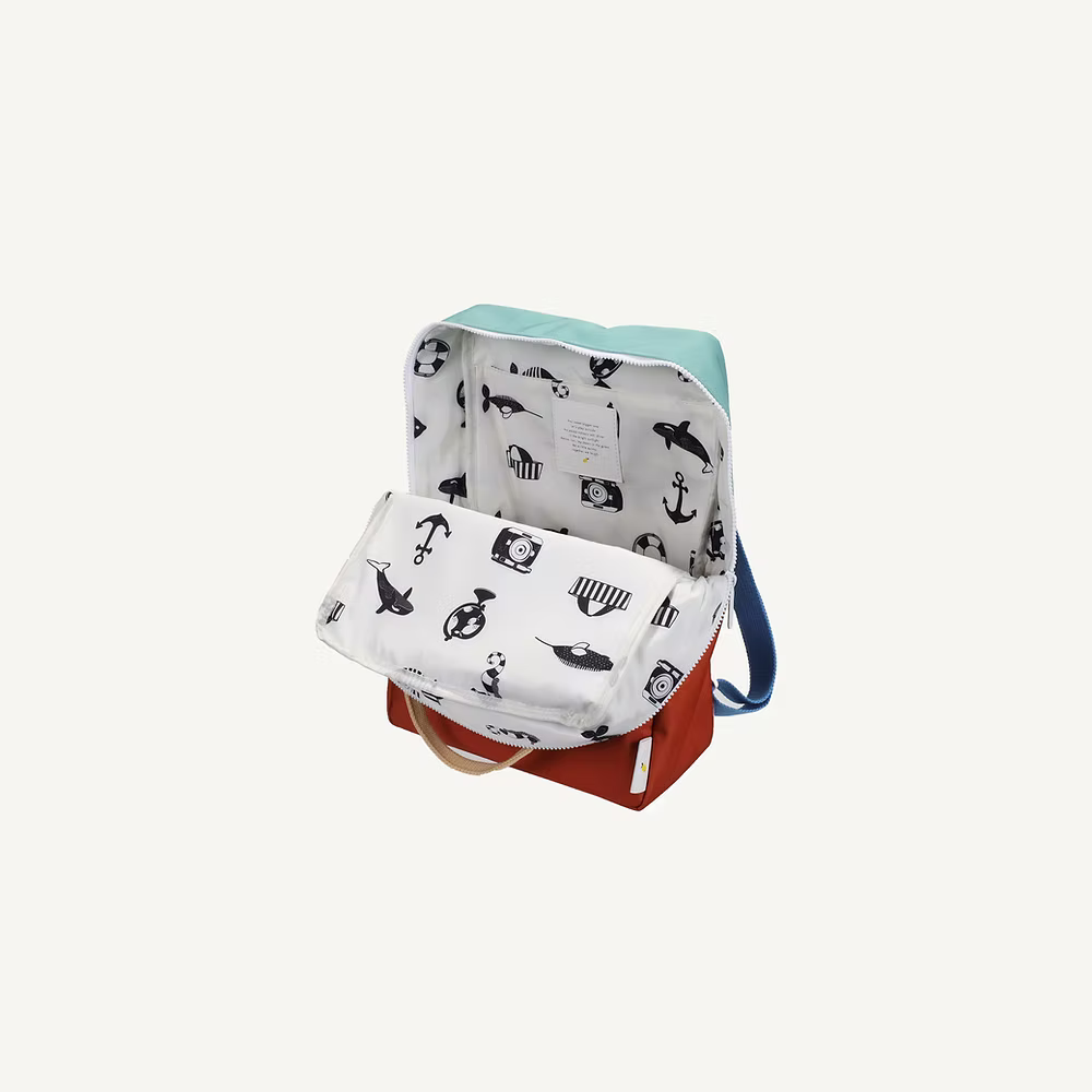 Sticky Lemon Backpack Large | Color Blocking | Aquatic Green + Shipwreck Rust
