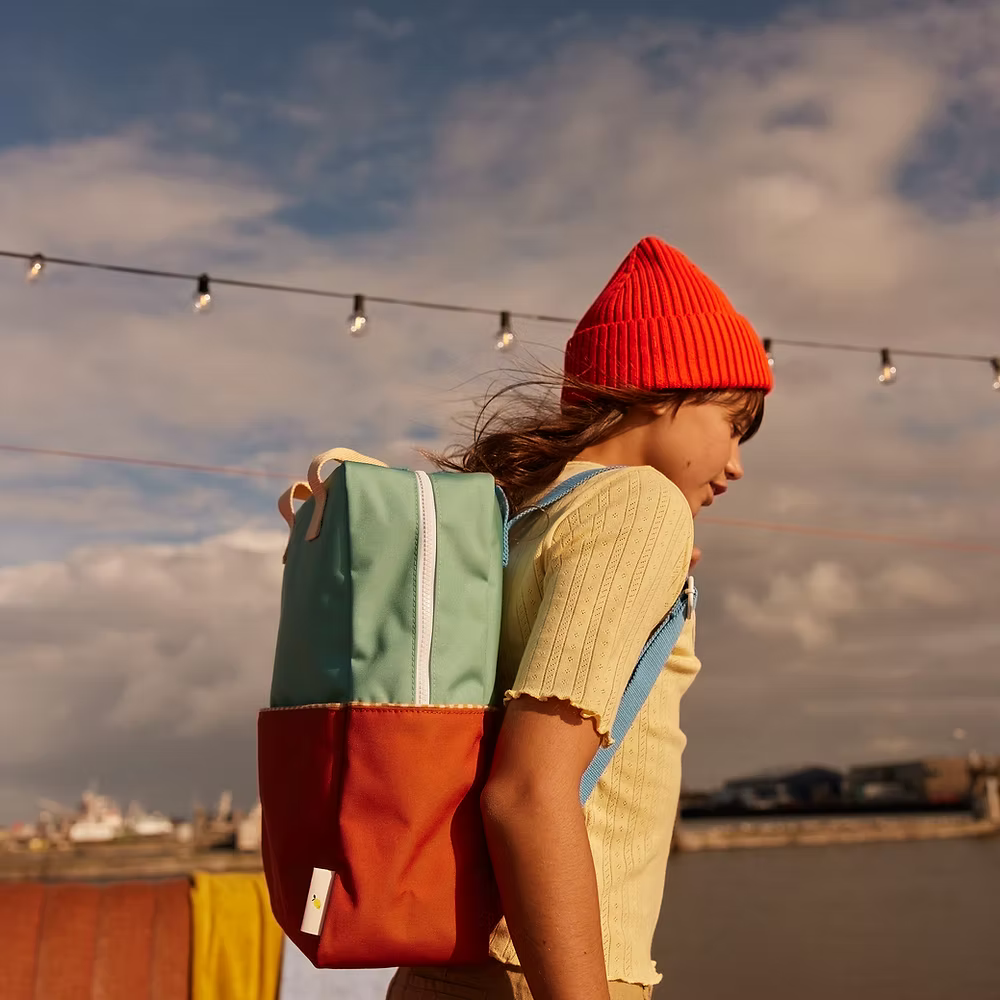 Sticky Lemon Backpack Large | Color Blocking | Aquatic Green + Shipwreck Rust